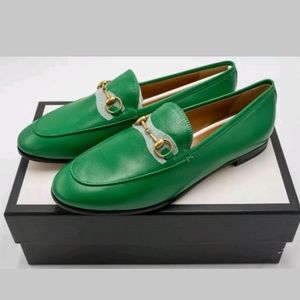 Gucci Brixton Leather Loafers in Shamarock